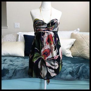 NWT NEW Elegant Ted Baker Silk Floral Strapless Top - Sz 3